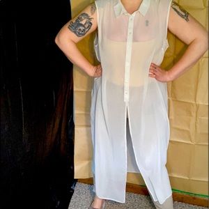 Dorothy Perkins sheer split button up